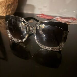 Black and Silver Glitter Sunglasses Jessica Simpson